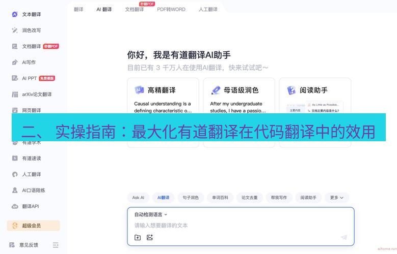 有道翻译桌面端 二、 实操指南：最大化有道翻译在代码翻译中的效用